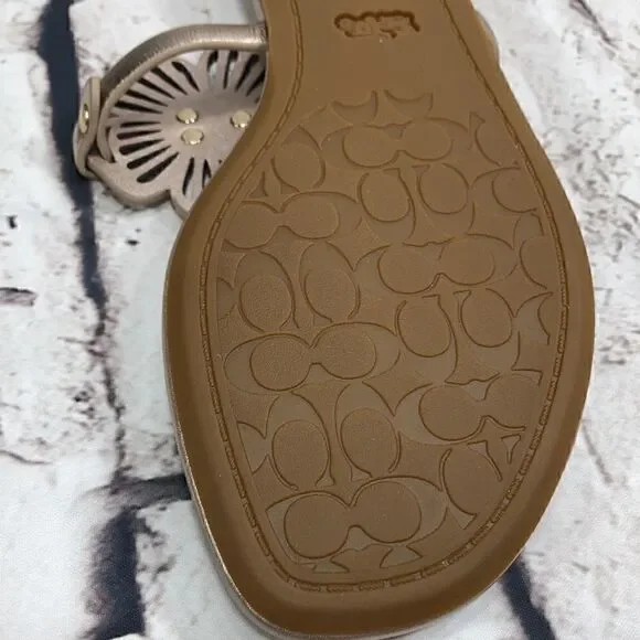 7.5 COACH JULIA SANDALS in champagne (nib) - Picture 7 of 9
